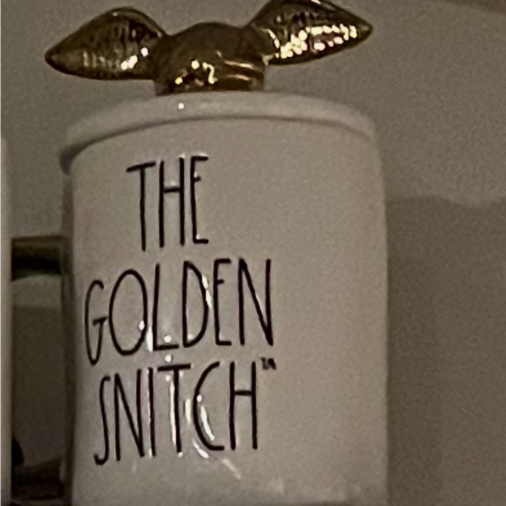 Rae Dunn Harry Potter Golden Snitch Mug with topper
